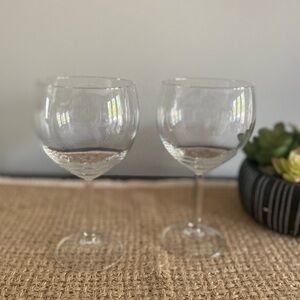 SET OF 2 GERMAN VINTAGE CRYSTAL WINE GLASSES
